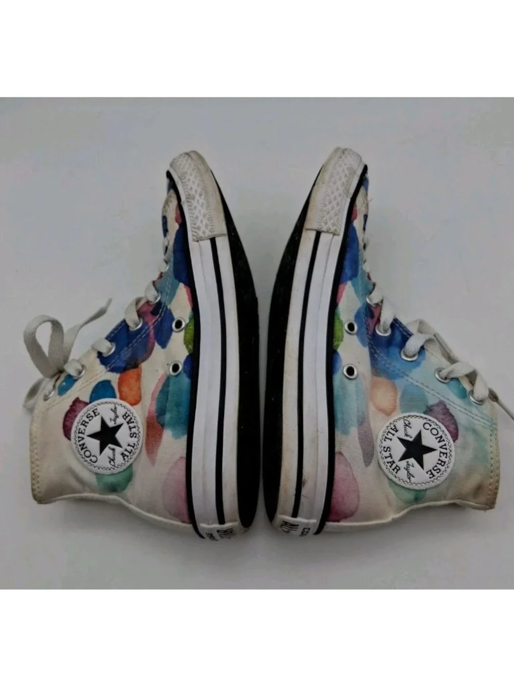 Converse Chuck Taylor Paint Splatter Lace Hi Top Sneakers 656144F Junior Size 3